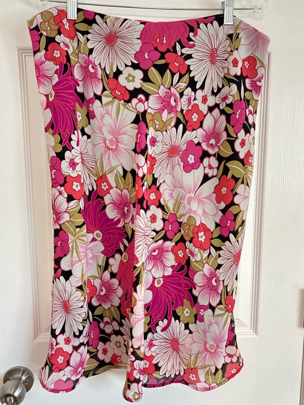vtg 90s lightweight floral pull on skirt, size large/xl